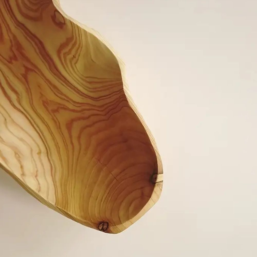 Arc Log Texture Wooden Tray