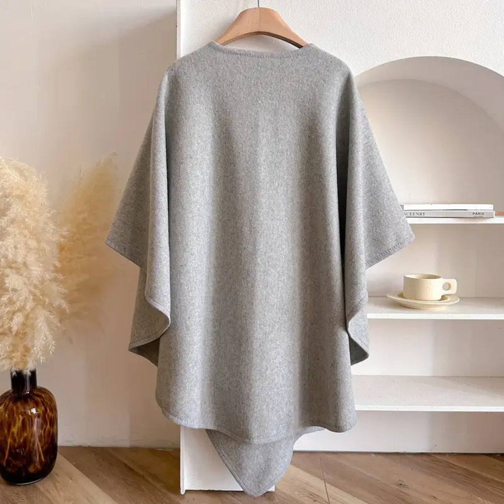 Draped Windproof Shawl Coat