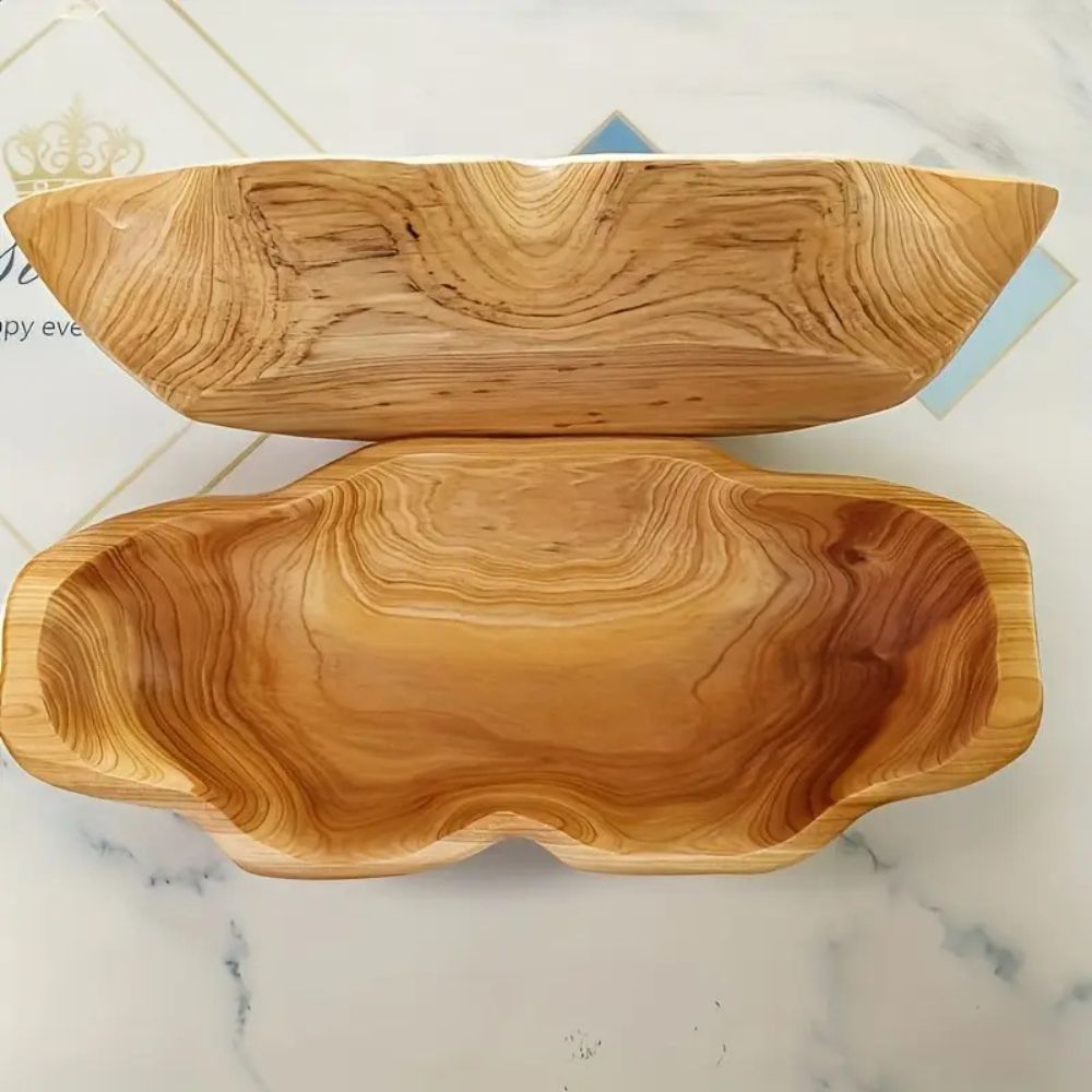 Arc Log Texture Wooden Tray