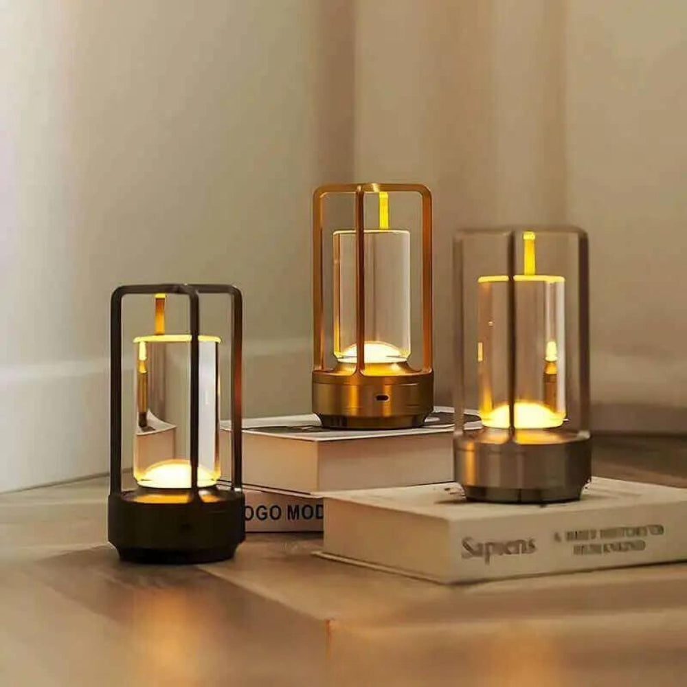 Metal Frame Cordless Lantern Lamp