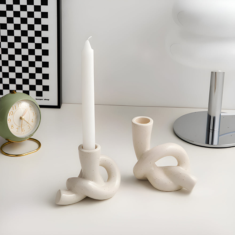 Sculptural Knot Ceramic Candle Holder