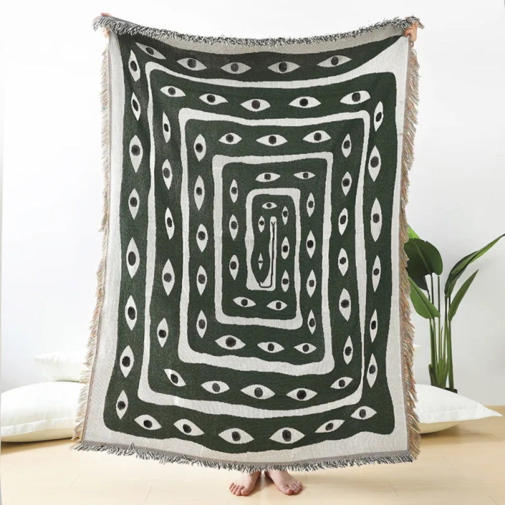 Patterned Cotton Throw Blanket