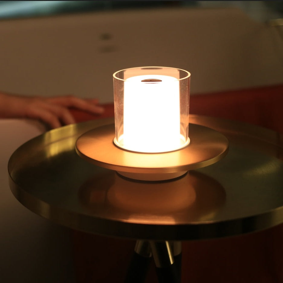 Glass Candle Table Lamp