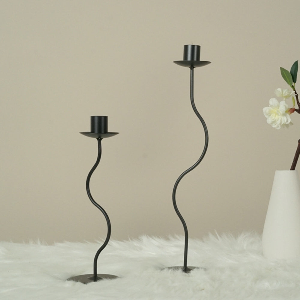 Ondine Sculpted Iron Candle Holder