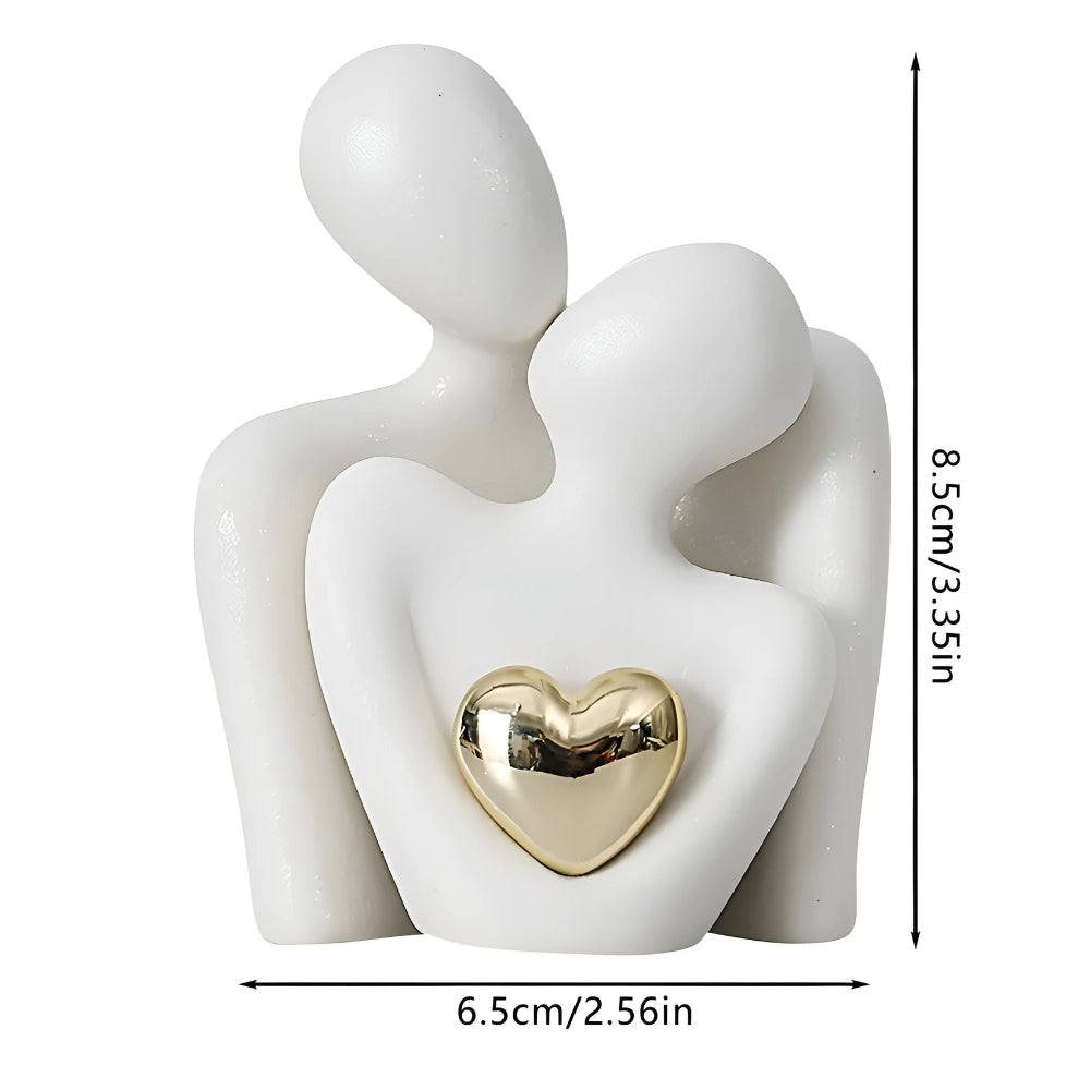 Embrace Couple Heart Sculpture