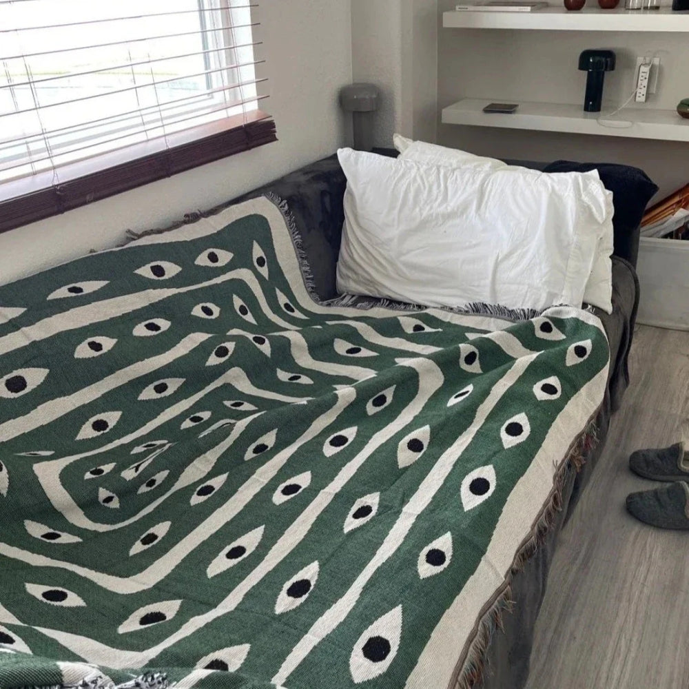 Patterned Cotton Throw Blanket