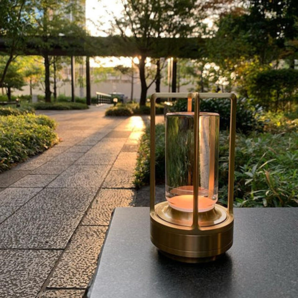 Metal Frame Cordless Lantern Lamp