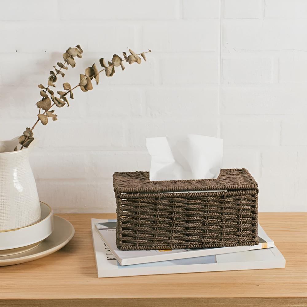Rattan Tissue Storage Box