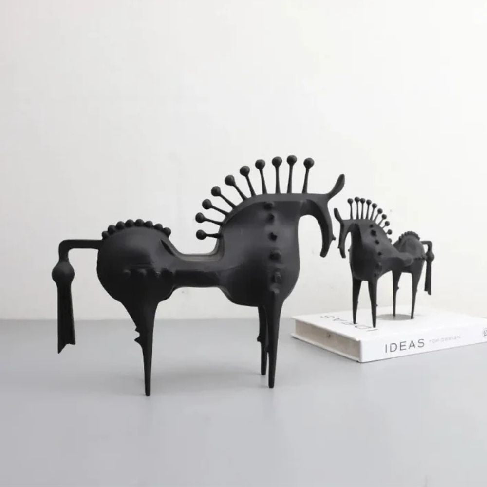 Abstract Metal Horse Sculpture