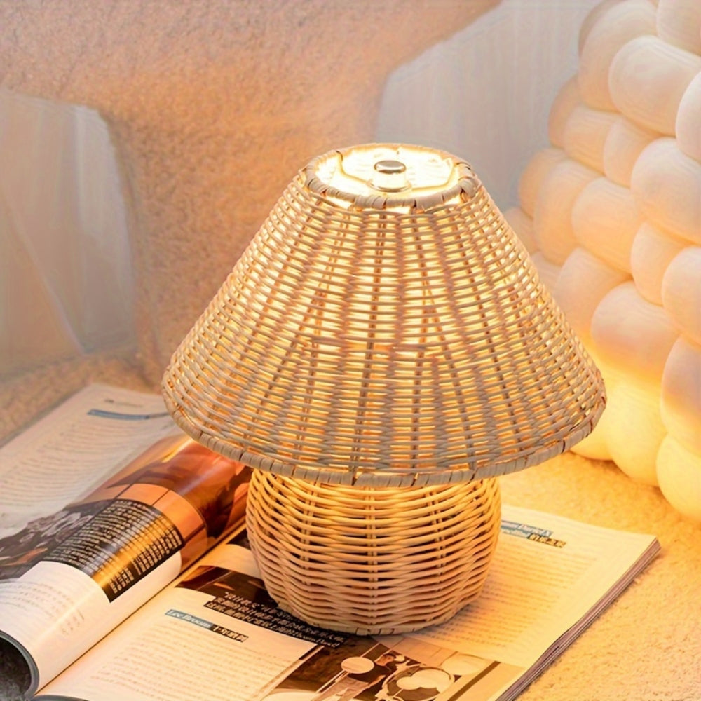 Woven Rattan Table Lamp