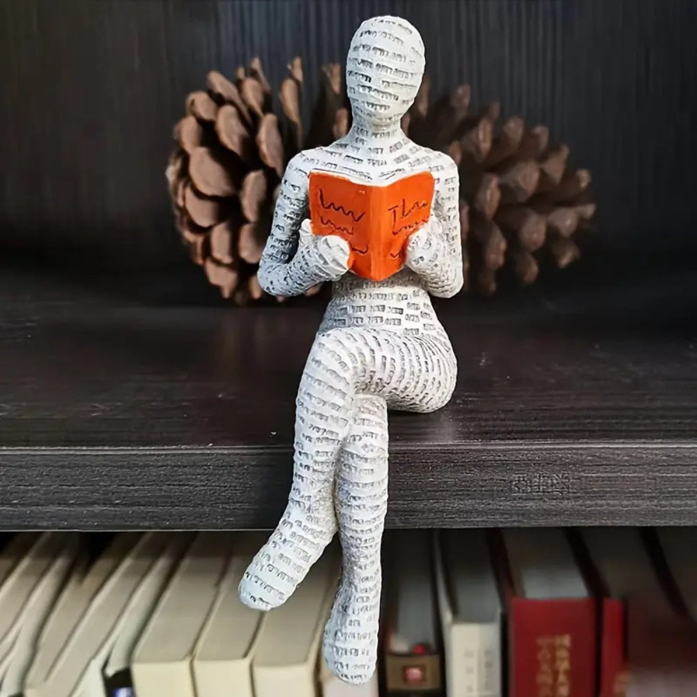 Reading Woman Resin Bookshelf Figure