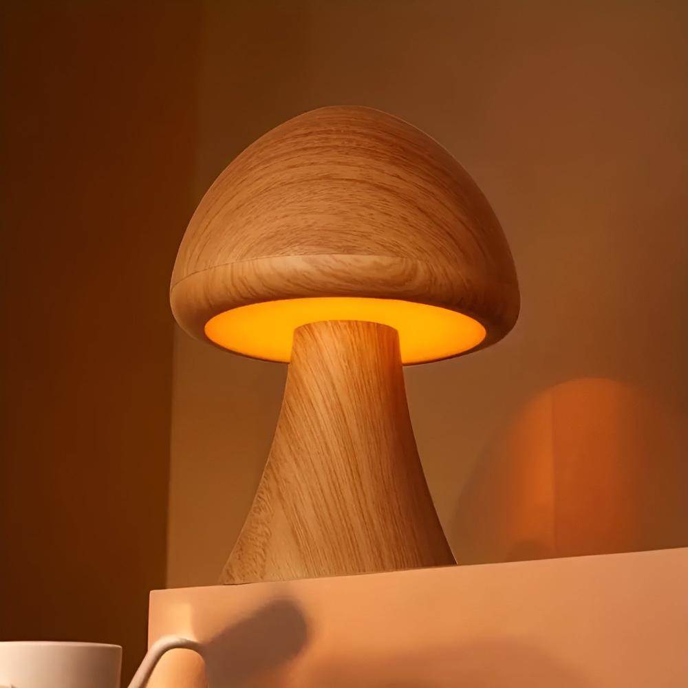 Wood Grain Mushroom Lamp