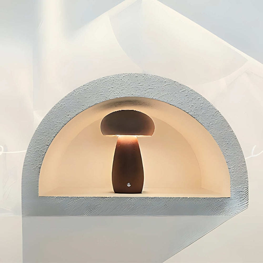 Wood Grain Mushroom Lamp