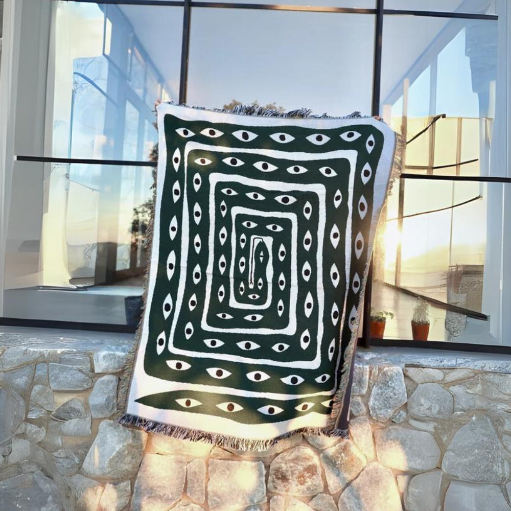 Patterned Cotton Throw Blanket
