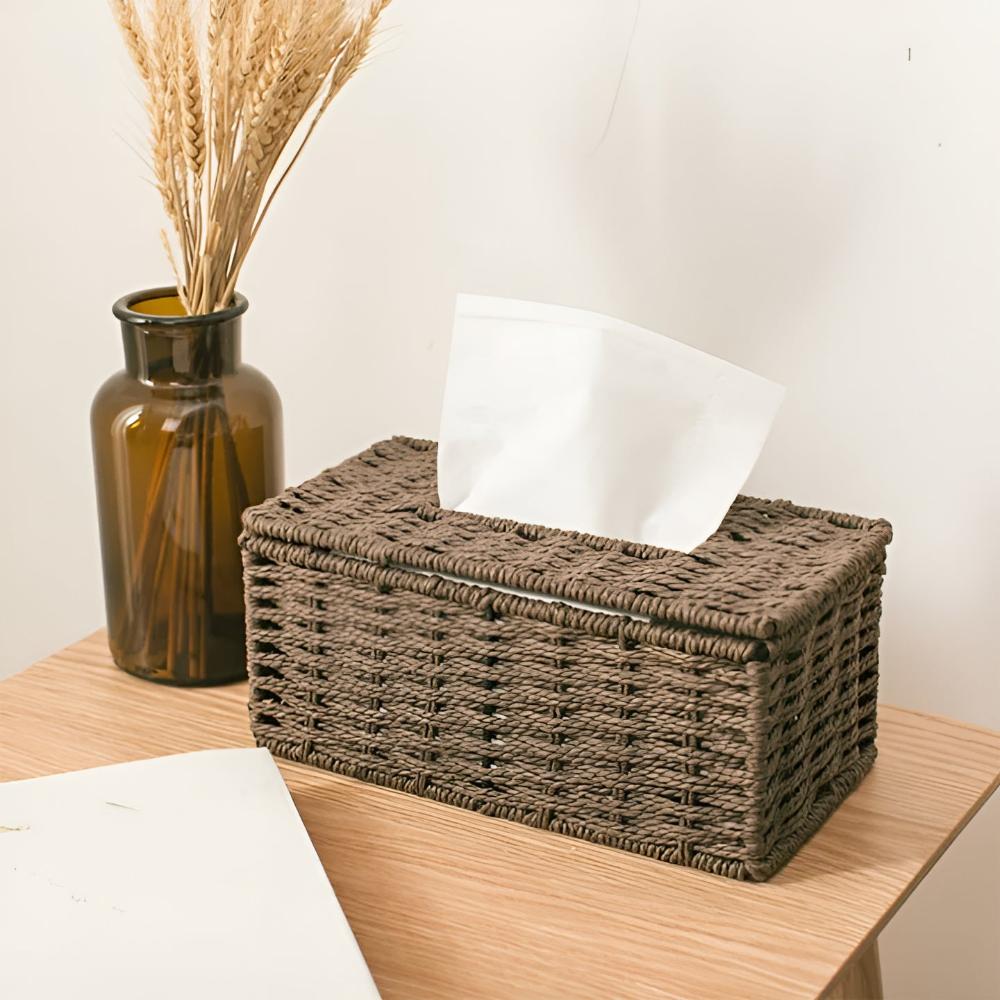 Rattan Tissue Storage Box