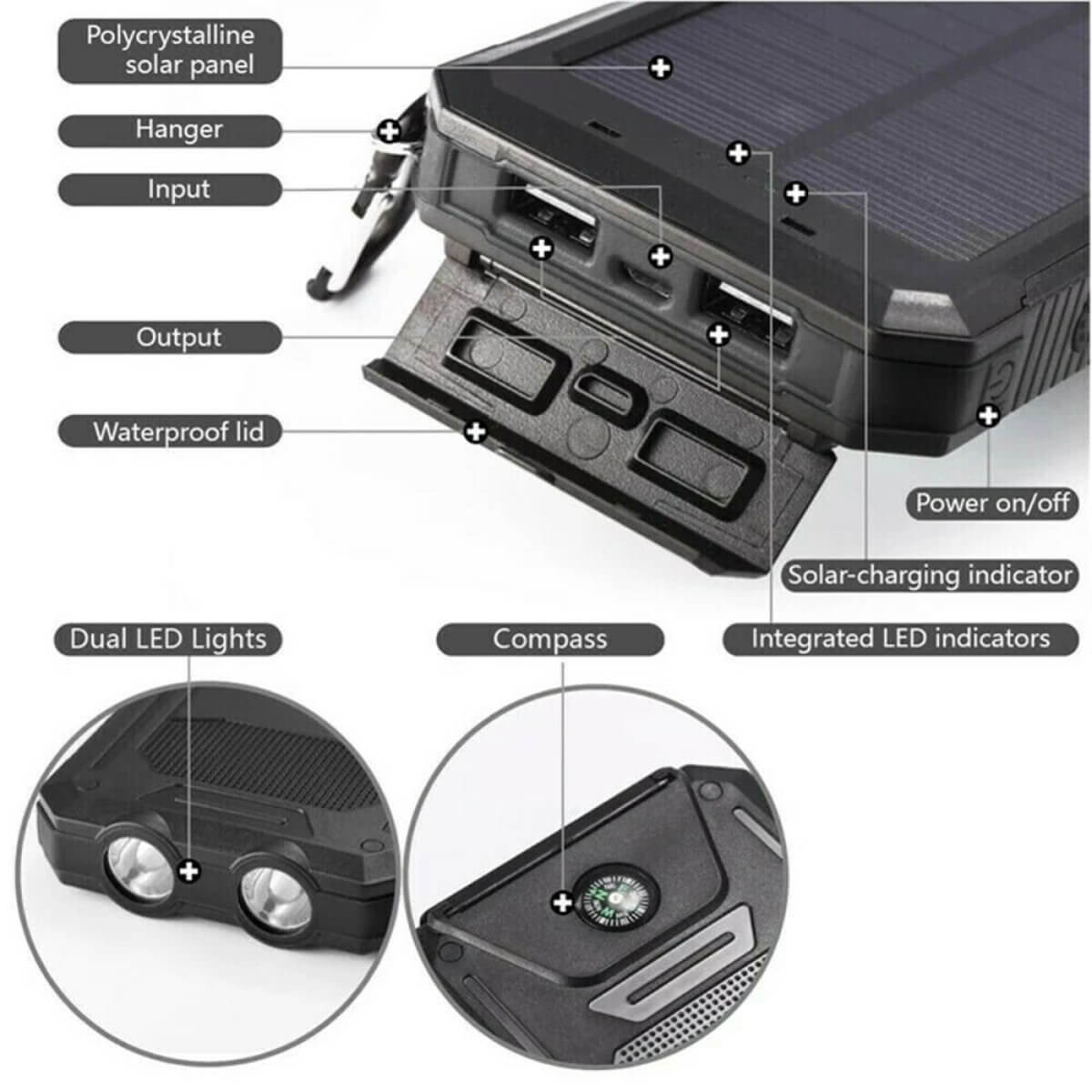 Solar Waterproof Outdoor Power Bank