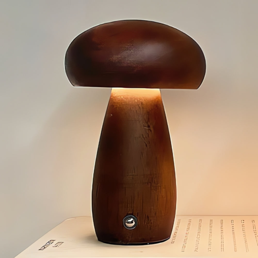 Wood Grain Mushroom Lamp