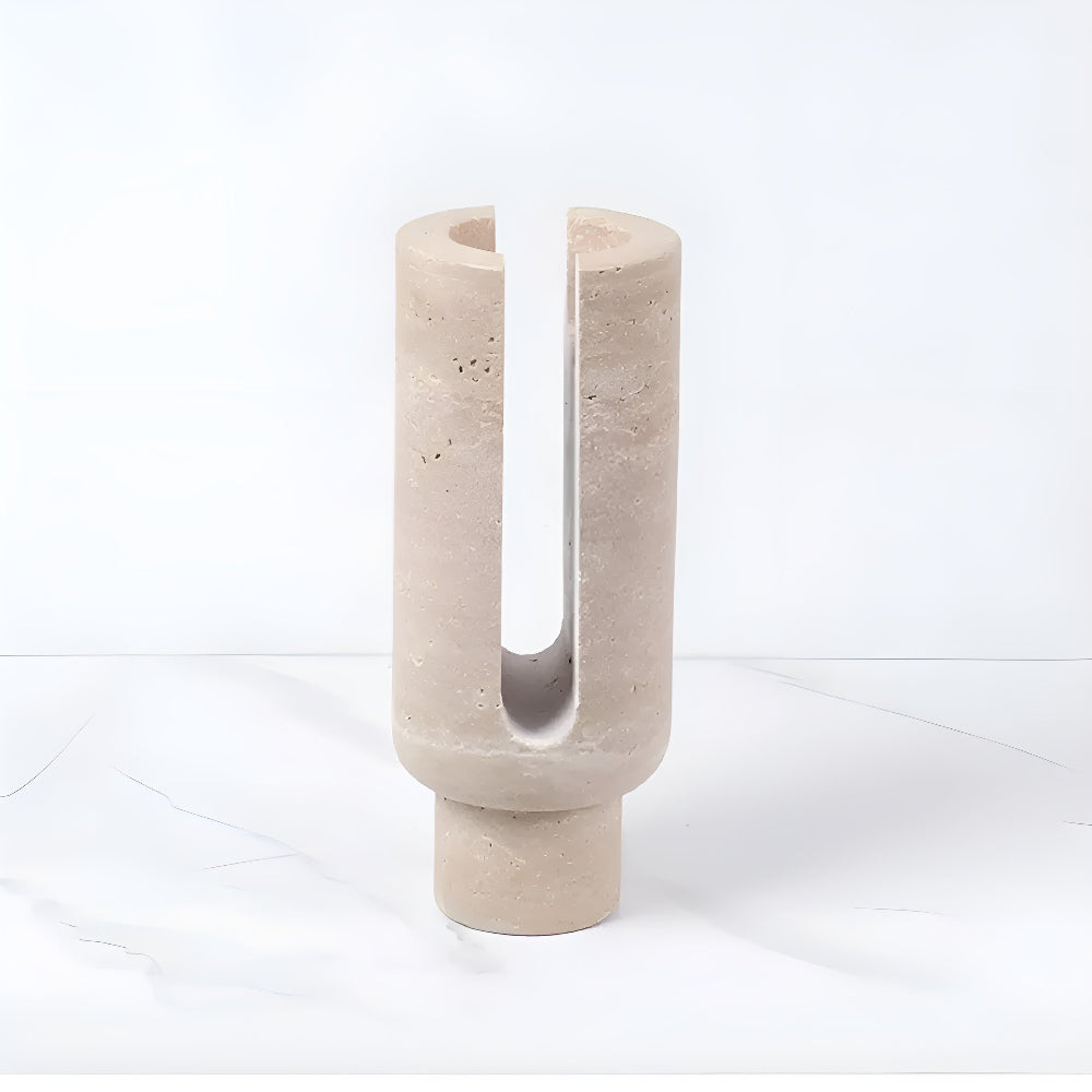 Geometric Marble Candle Holder