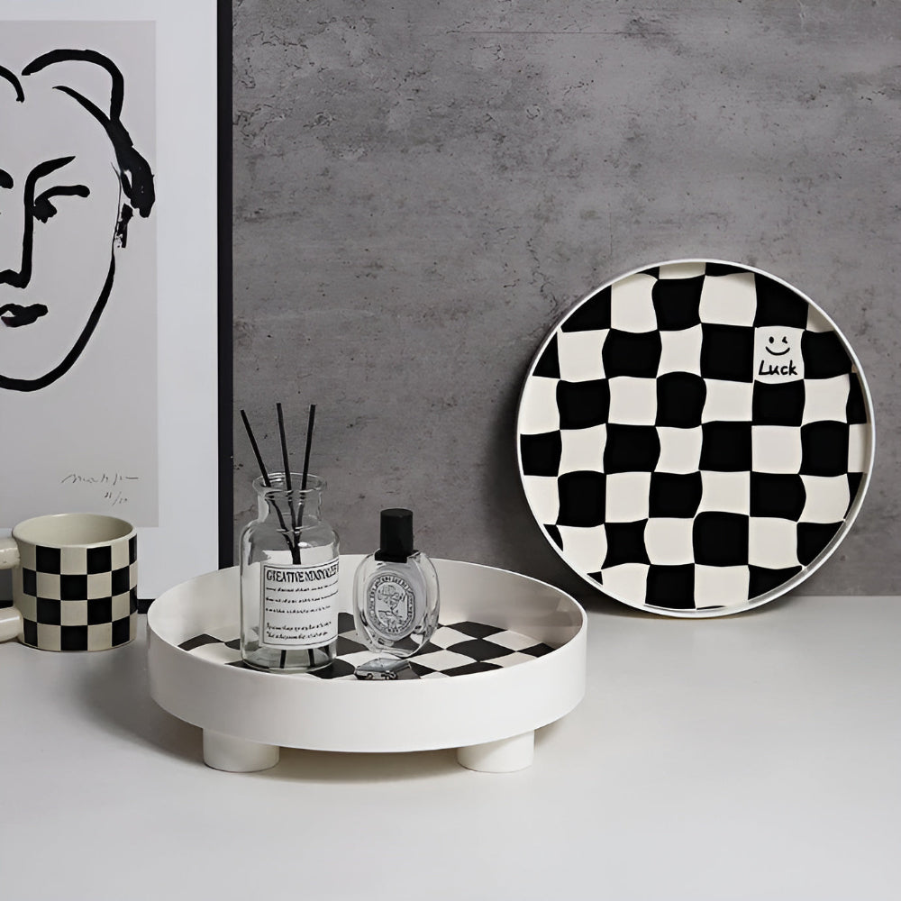 Patterned Round Catch Tray