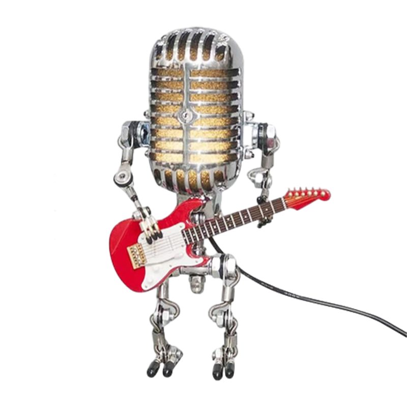 Retro Microphone Robot Metal Desk Lamp