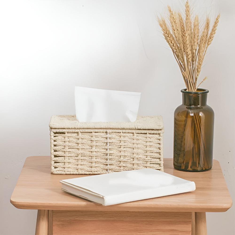 Rattan Tissue Storage Box