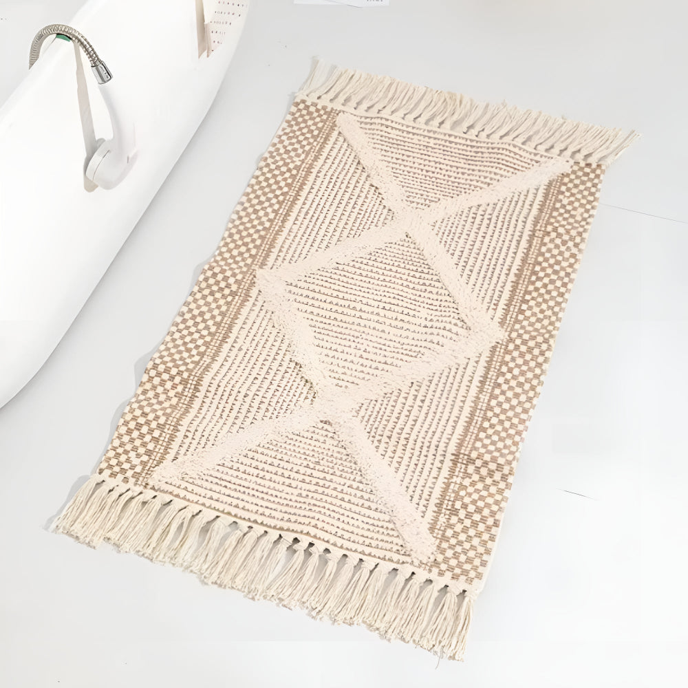 Textured Fringe Accent Rug