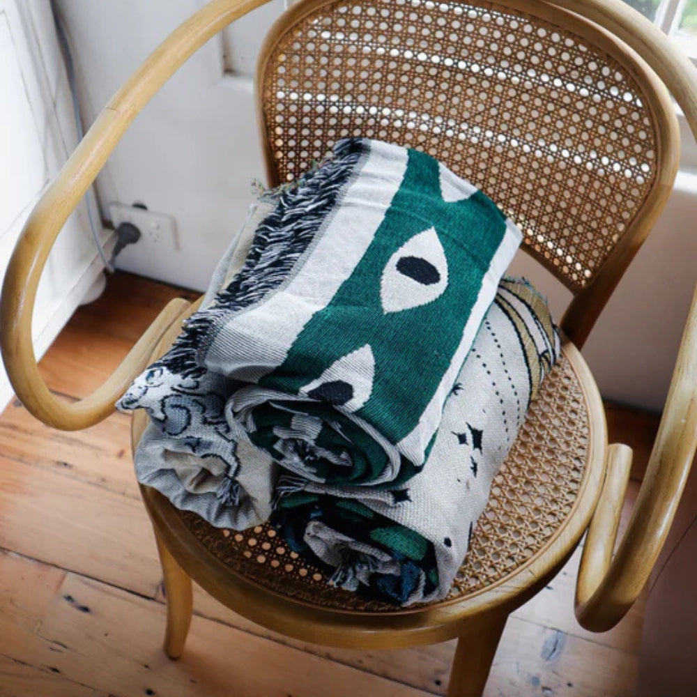 Patterned Cotton Throw Blanket
