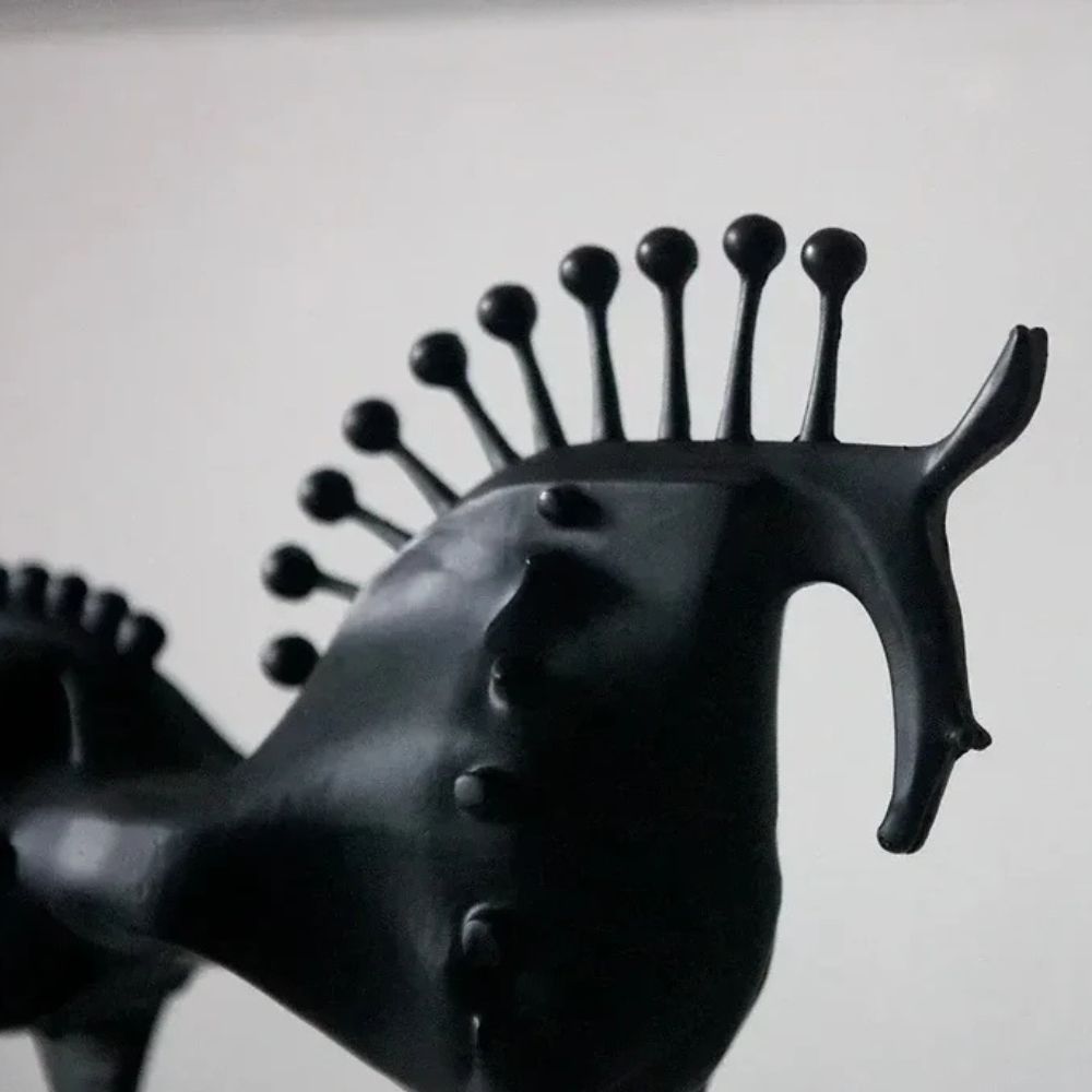 Abstract Metal Horse Sculpture