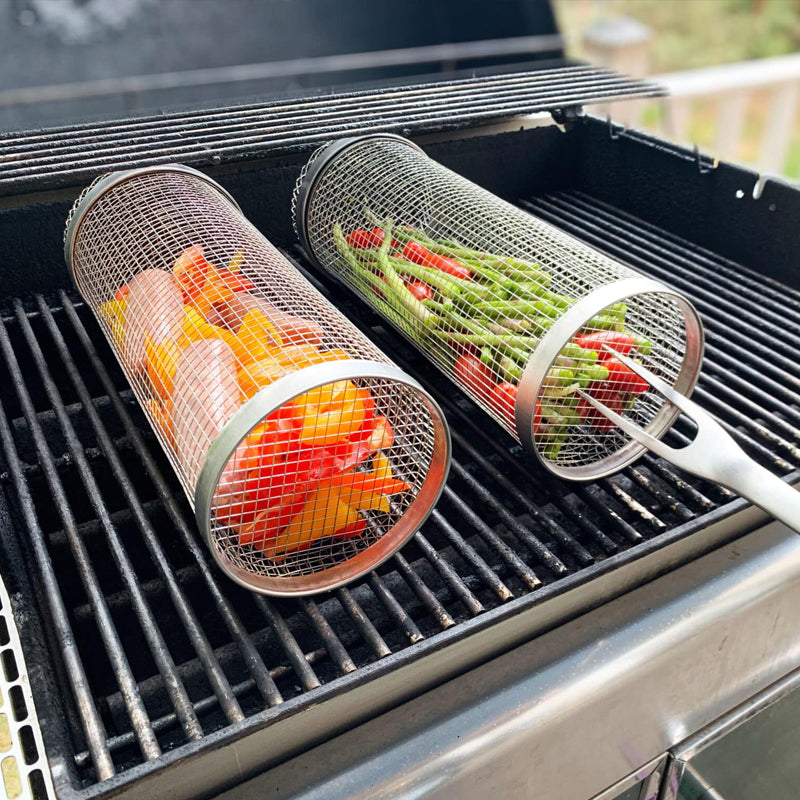 Rotating Grill Basket Cage