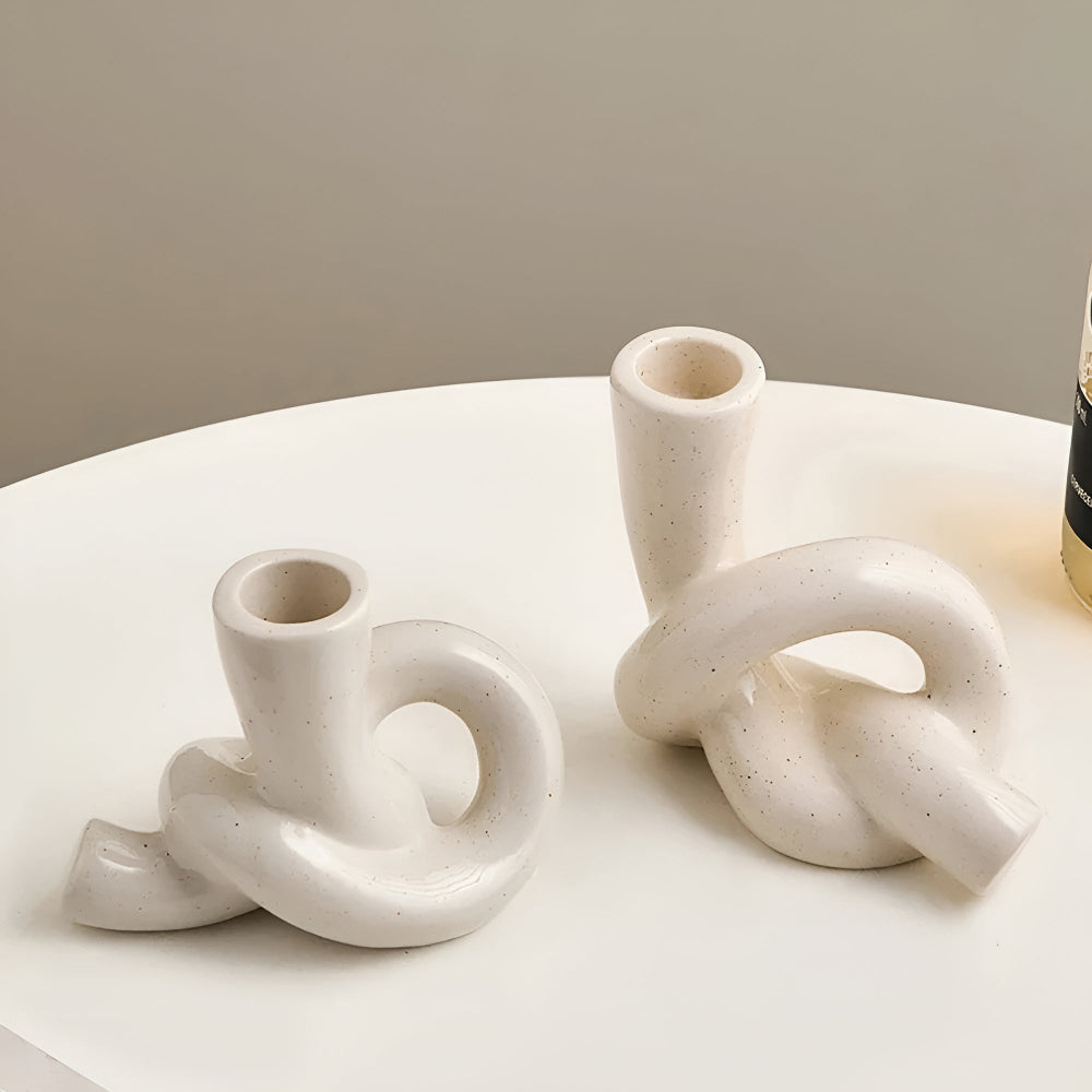 Sculptural Knot Ceramic Candle Holder