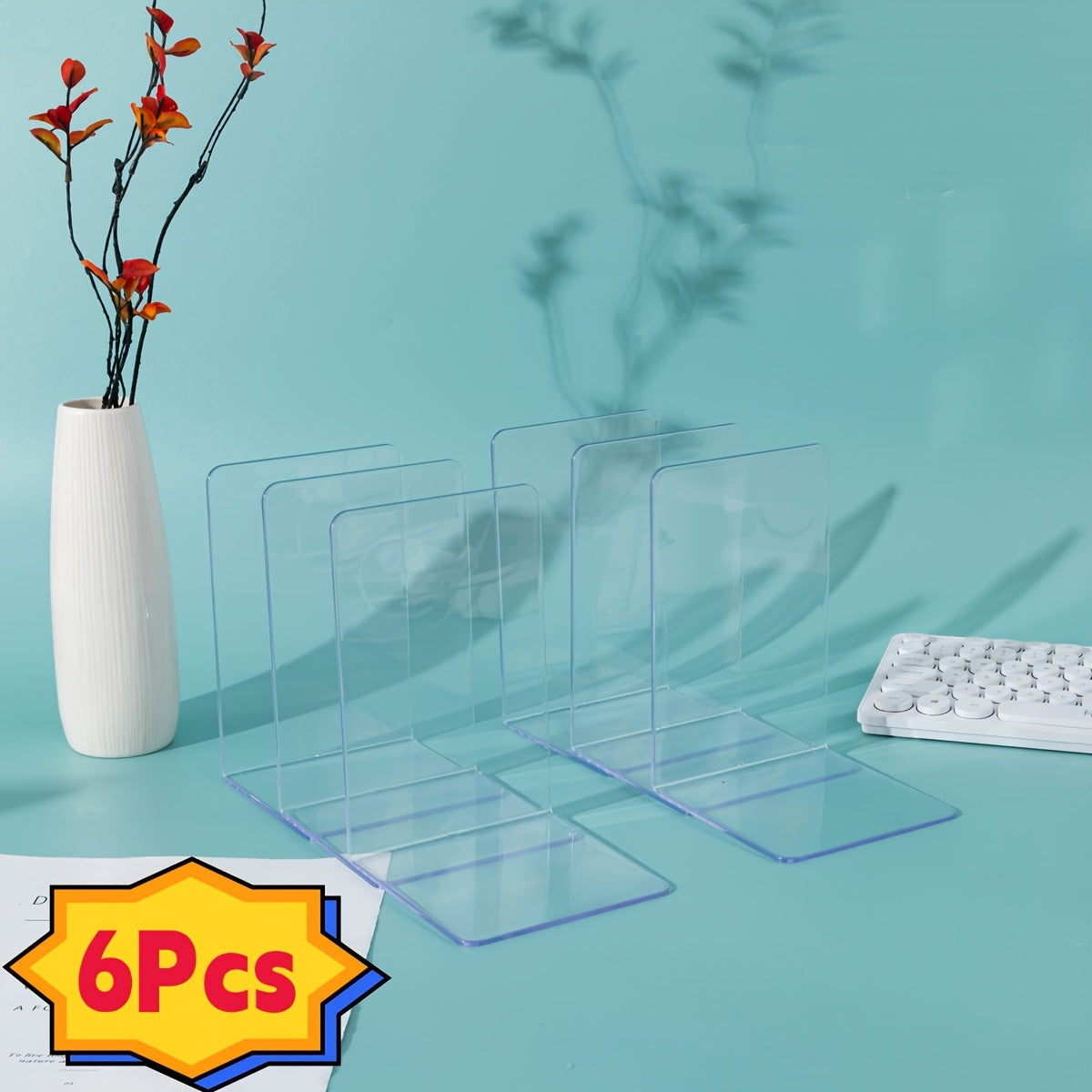 Clear Acrylic Bookend Set