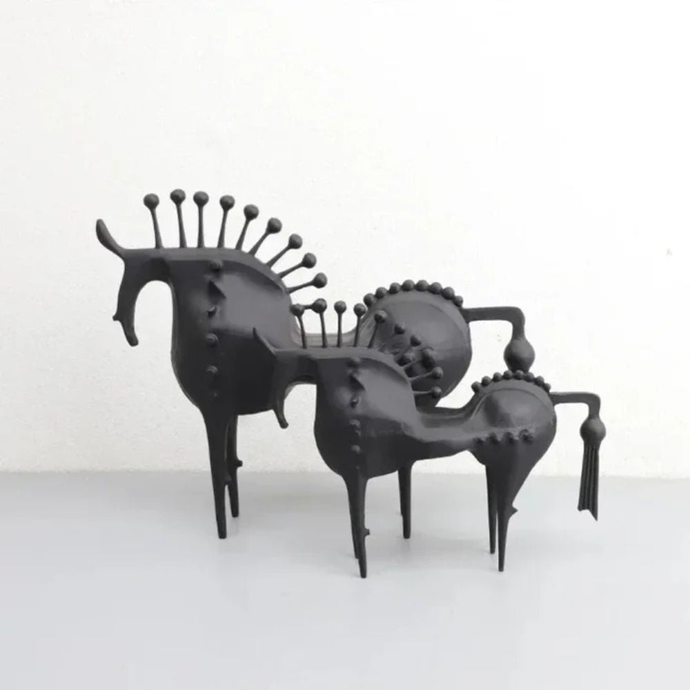 Abstract Metal Horse Sculpture