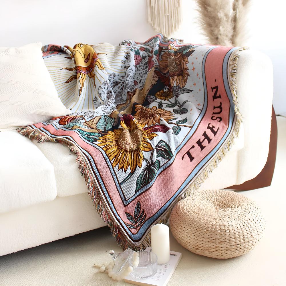 Woven Tapestry Throw Blanket