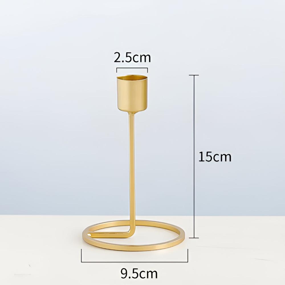 Radiant Gold Metal Candlestick Stand