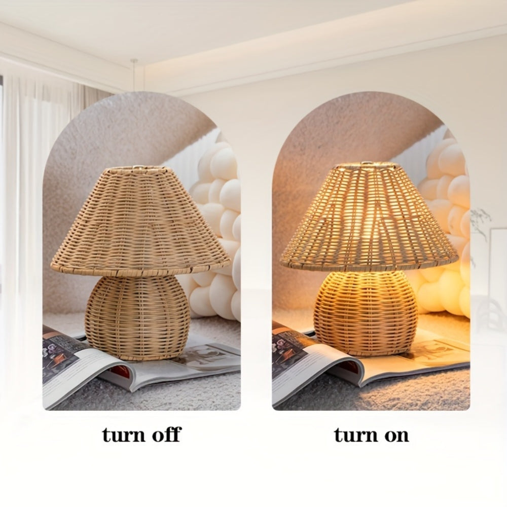 Woven Rattan Table Lamp