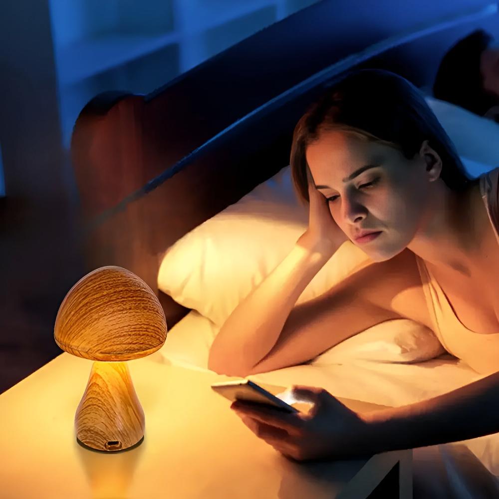 Wood Grain Mushroom Lamp