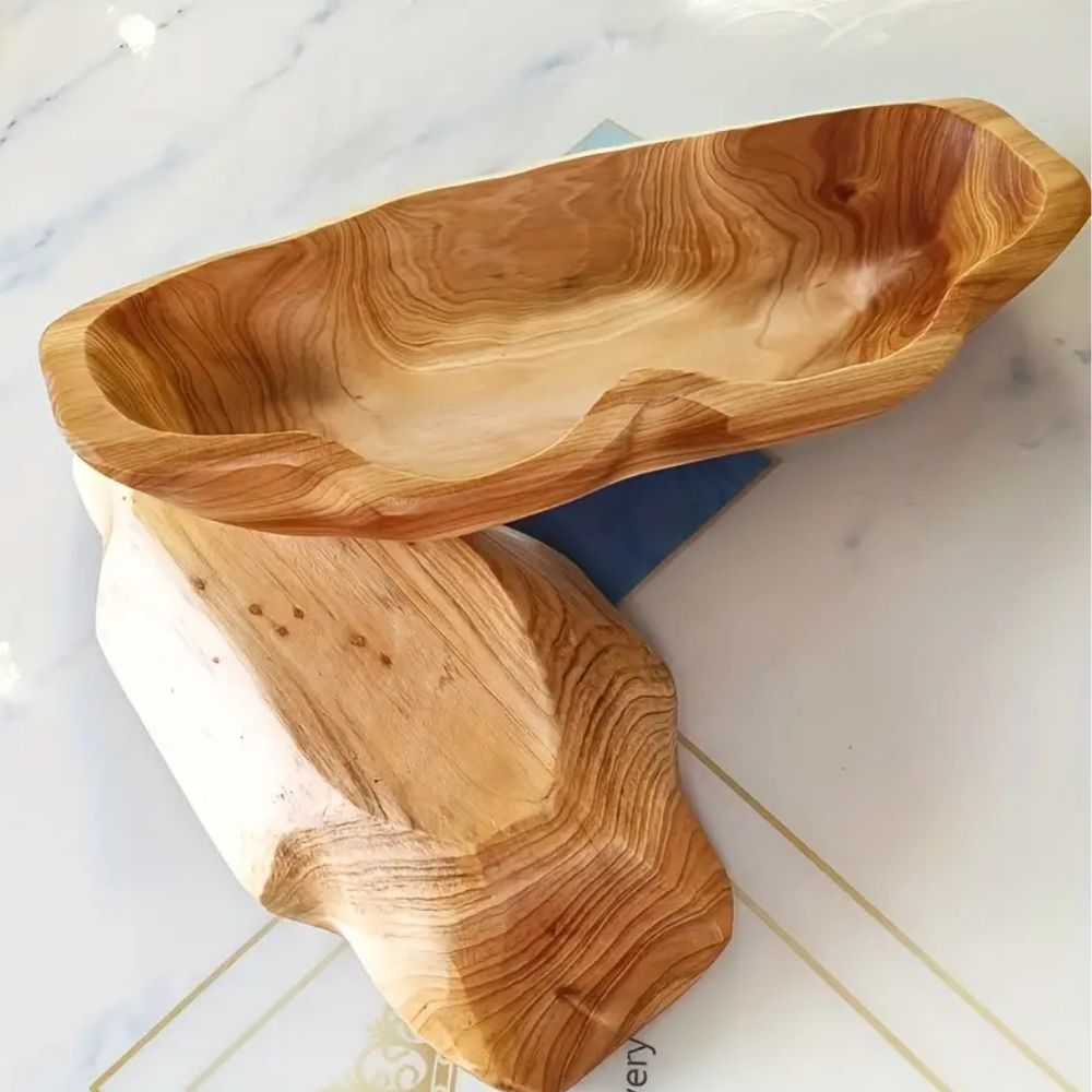 Arc Log Texture Wooden Tray