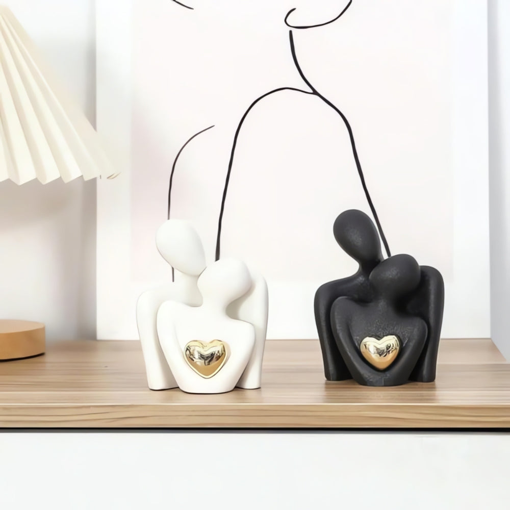 Embrace Couple Heart Sculpture