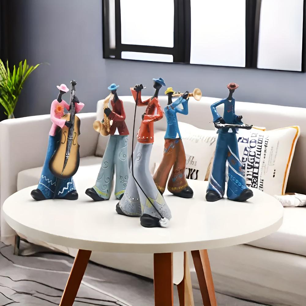 Jazz Band Resin Sculpture Set