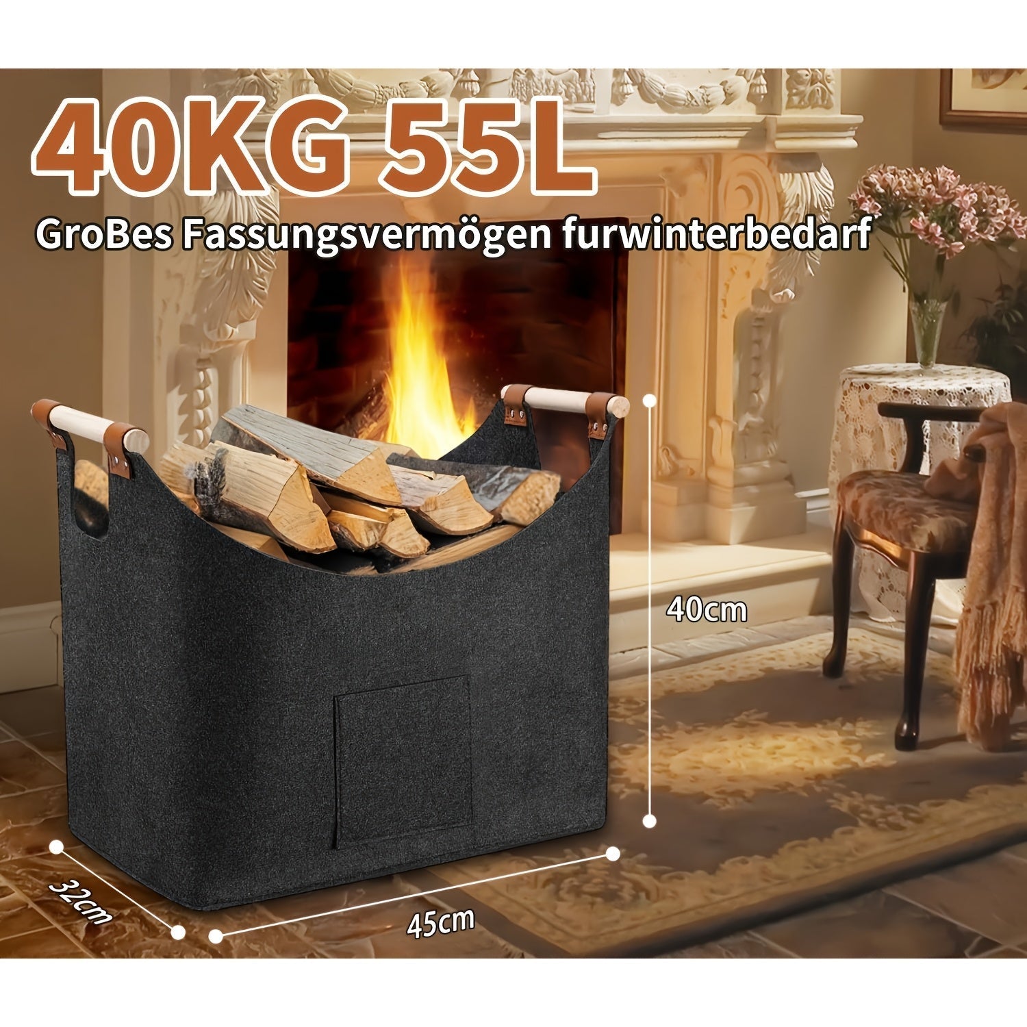 Felt Firewood Basket