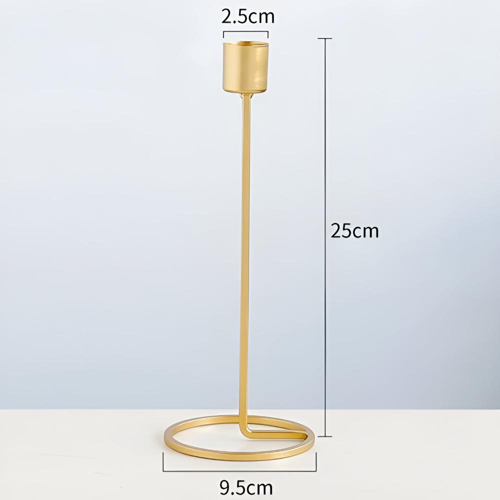 Radiant Gold Metal Candlestick Stand