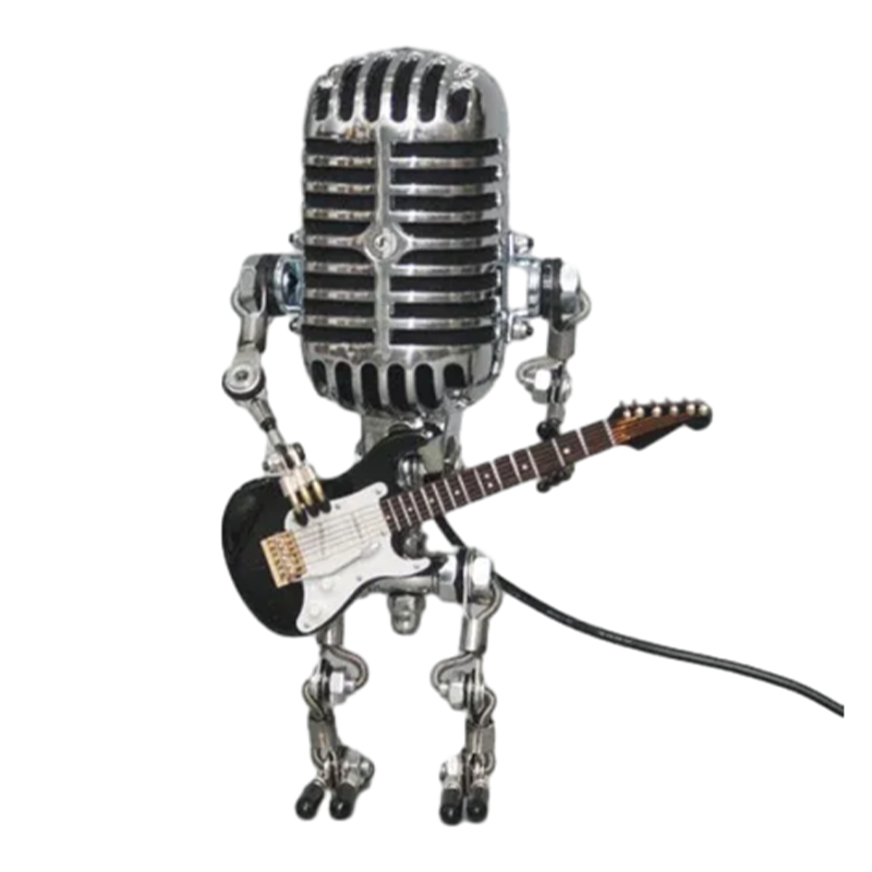 Retro Microphone Robot Metal Desk Lamp