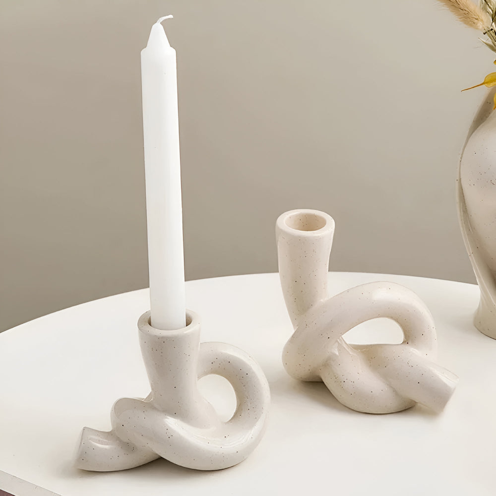 Sculptural Knot Ceramic Candle Holder