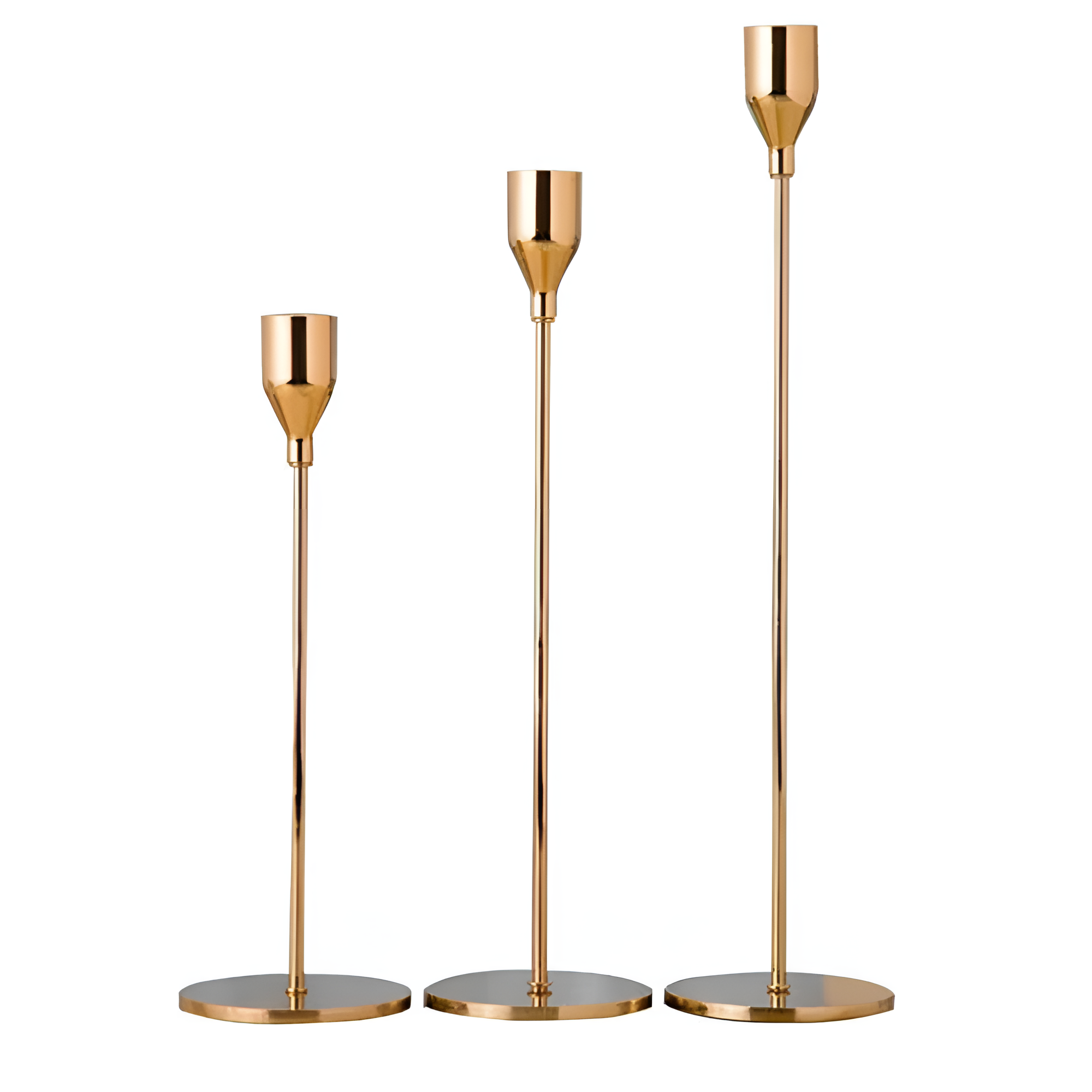 Brushed Metal Taper Holder Set