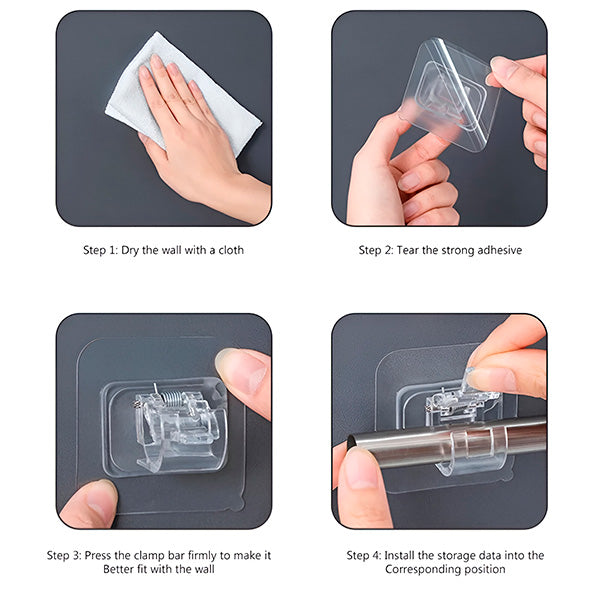 Clip-On Anti-Slip Wall Storage Hook