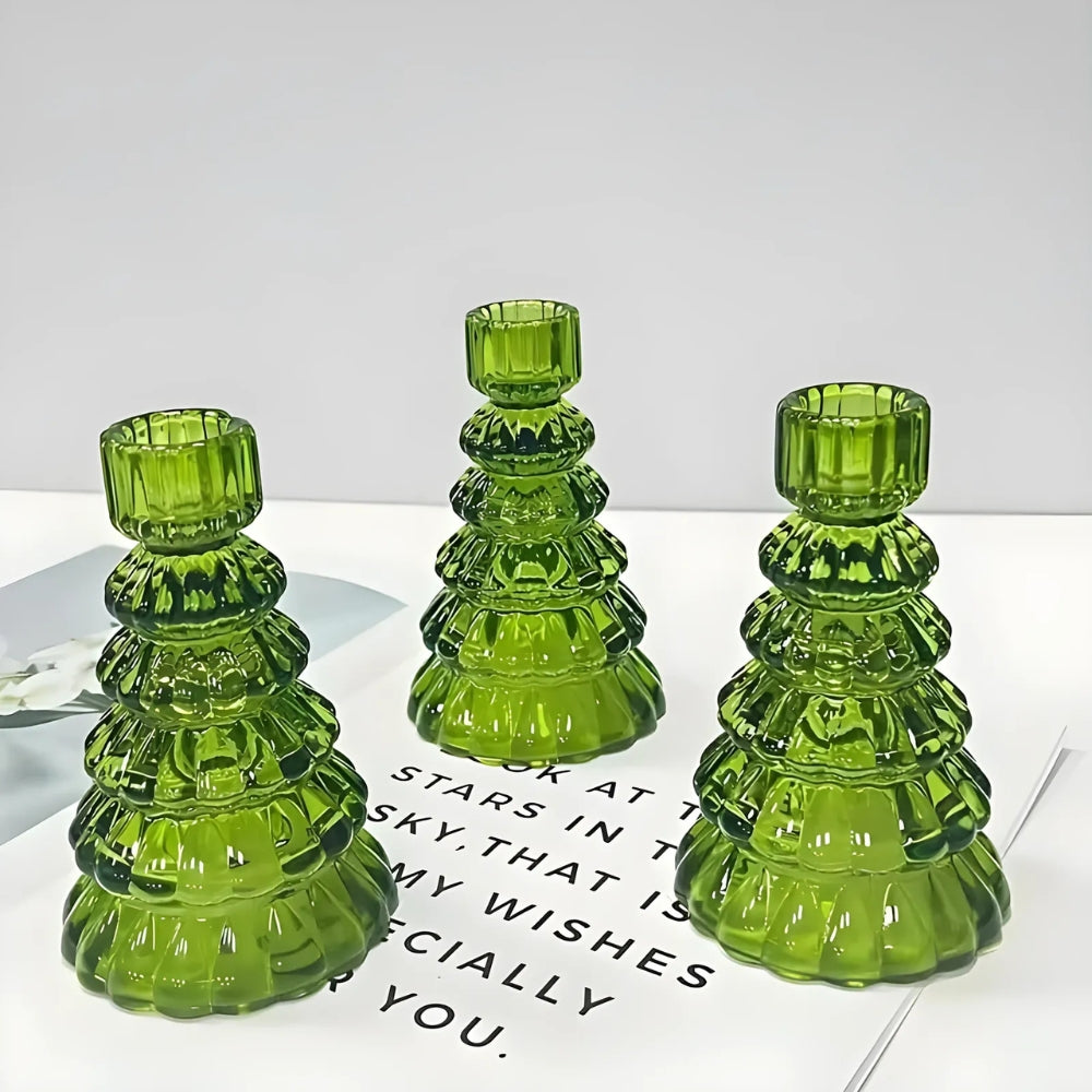 Glass Candle Holder Set