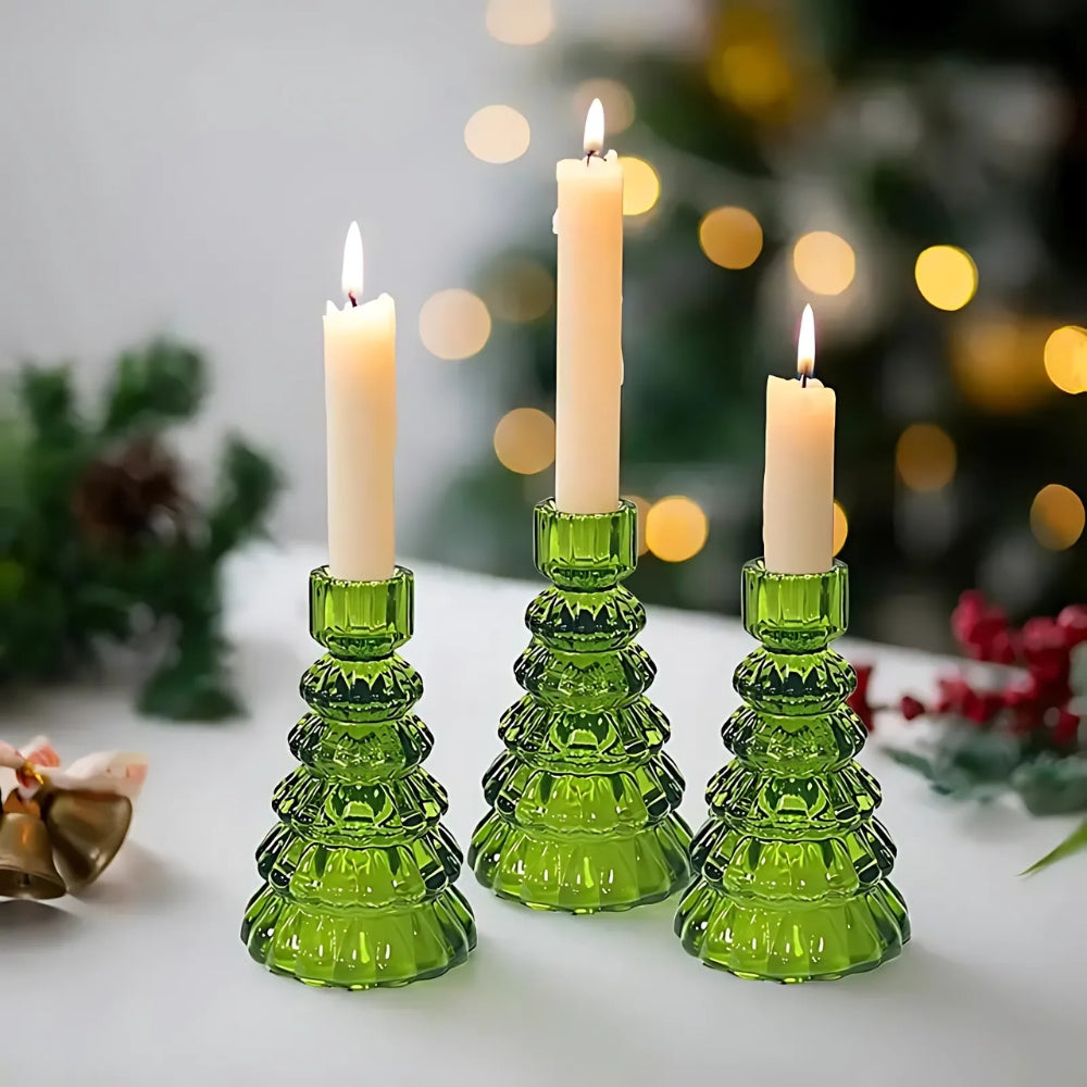 Glass Candle Holder Set
