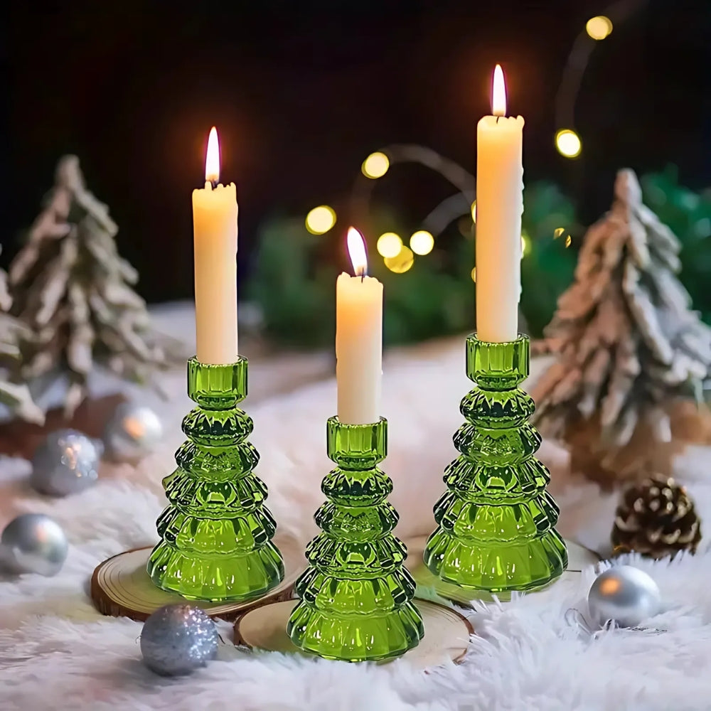 Glass Candle Holder Set