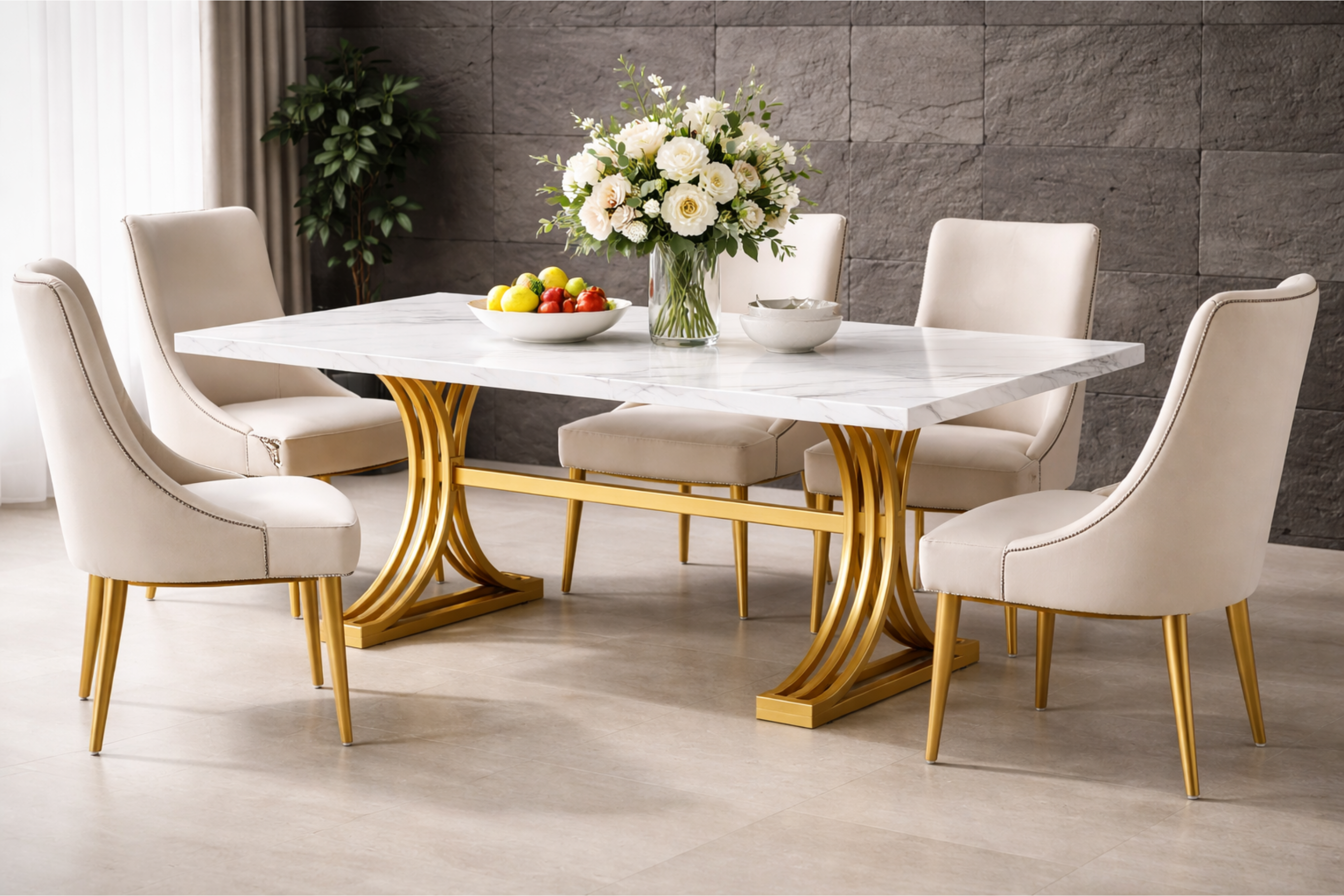 Contemporary Marble Dining Table