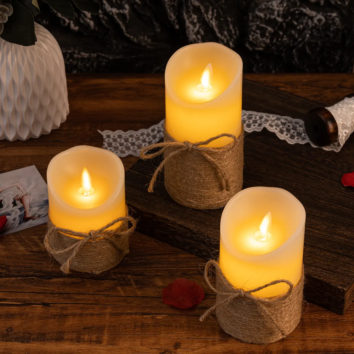 Flameless Block Candle Set